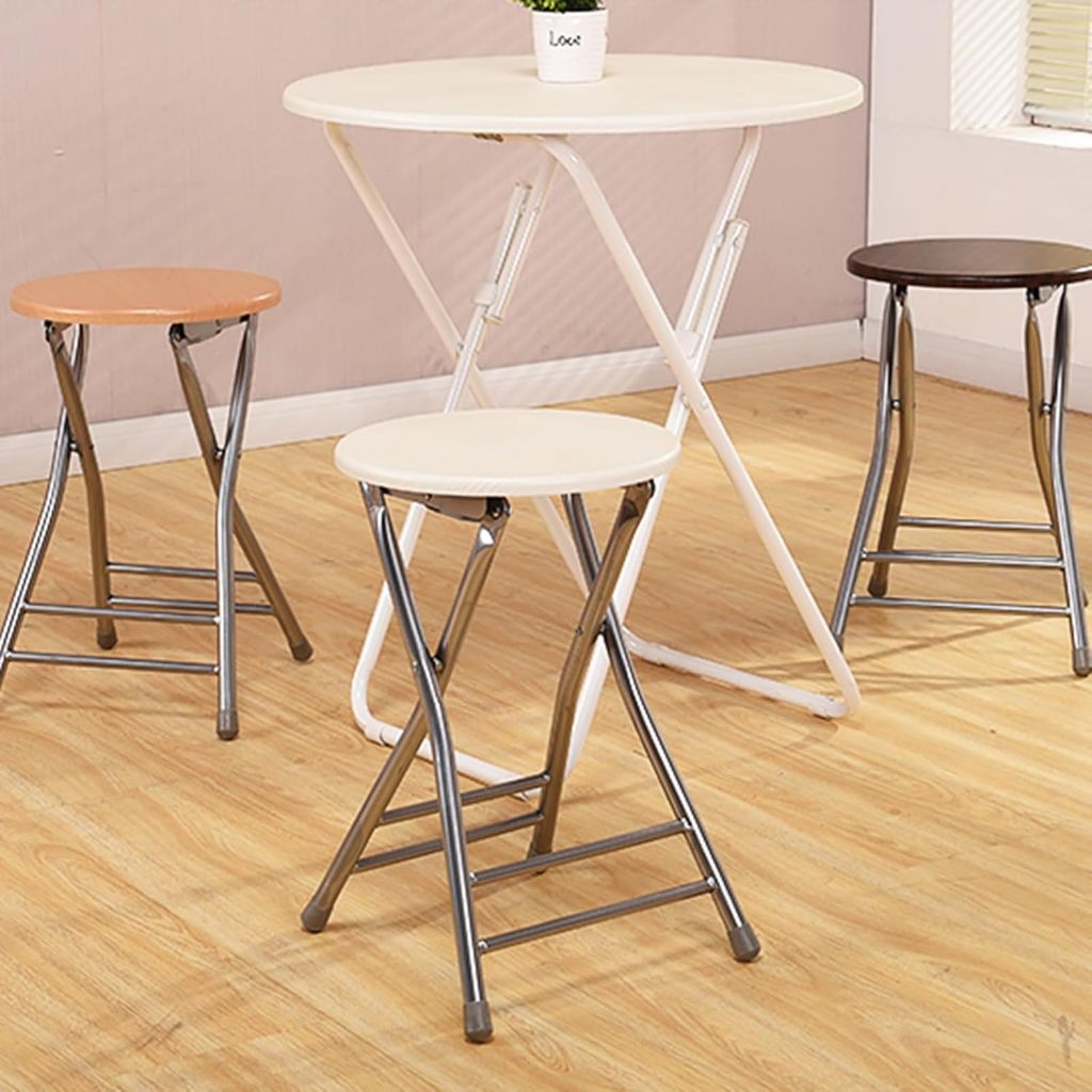Bangku Lipat Bulat Outdoor Tanpa Sandaran - Kursi Outdoor Lipat Bulat Foldable