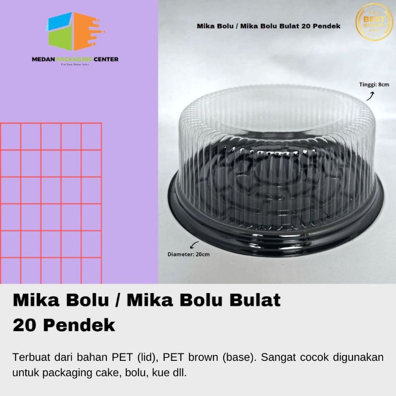Mika Bolu Bulat Pendek 20cm / Mika Bolu / Mika Kue / Mika tart bulat 5pcs