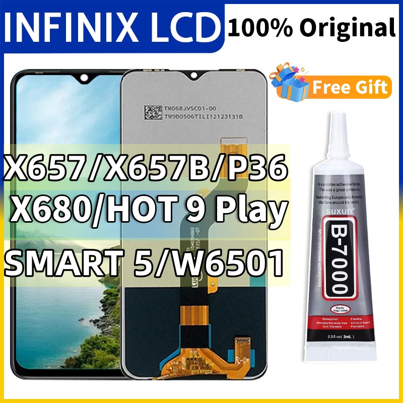 LCD for INFINIX HOT 9 PLAY/X657/X657B/X680/SMART5/S16/P36/KE5K FULL SET TOUCHSCREEN HD ORIGINAL 100%