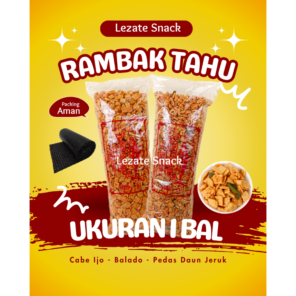 

Kerupuk Tahu Kotak 1KG Pedas Balado Daun Jeruk Cabe Ijo Murah Enak Renyah / Rambak Tahu 1 Bal Krupuk Tahu Pedas Balado Lezate Snack