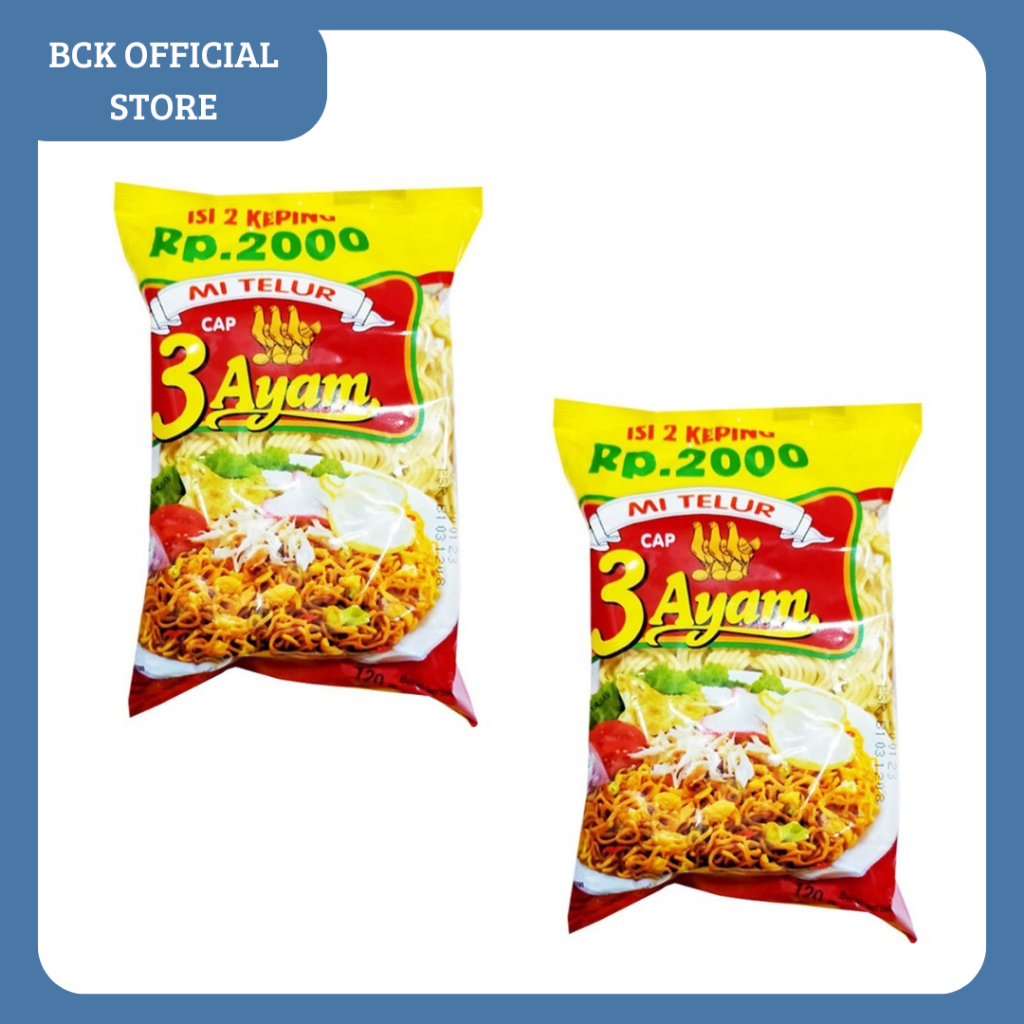 

MIE KERING/ MI TELUR CAP 3 AYAM 110gr (PCS)