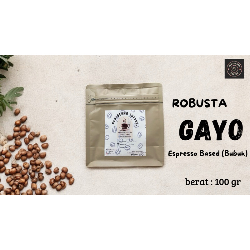 

Kopi premium Robusta Gayo Pedjoeang Coffee ( 100 gr)