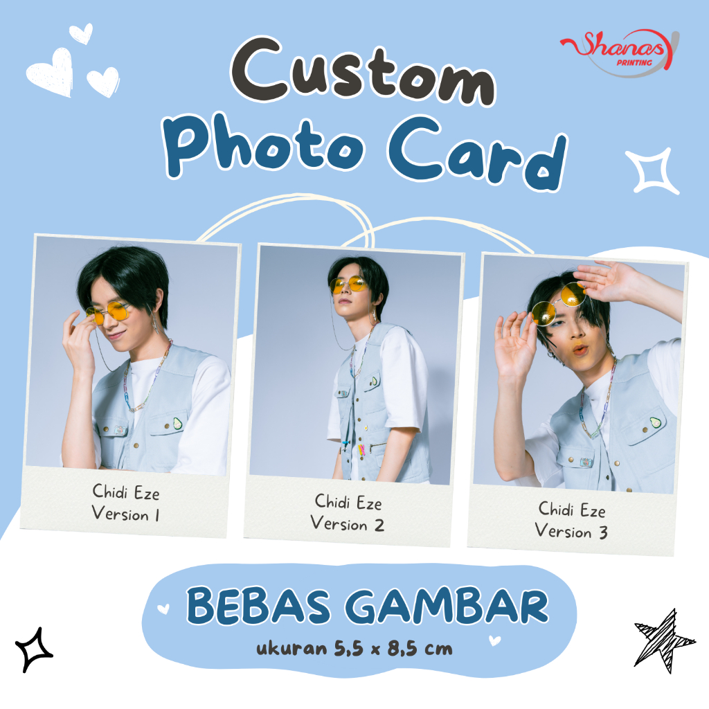 PHOTOCARD CUSTOM 2 Sisi + Laminasi Glossy/Doff