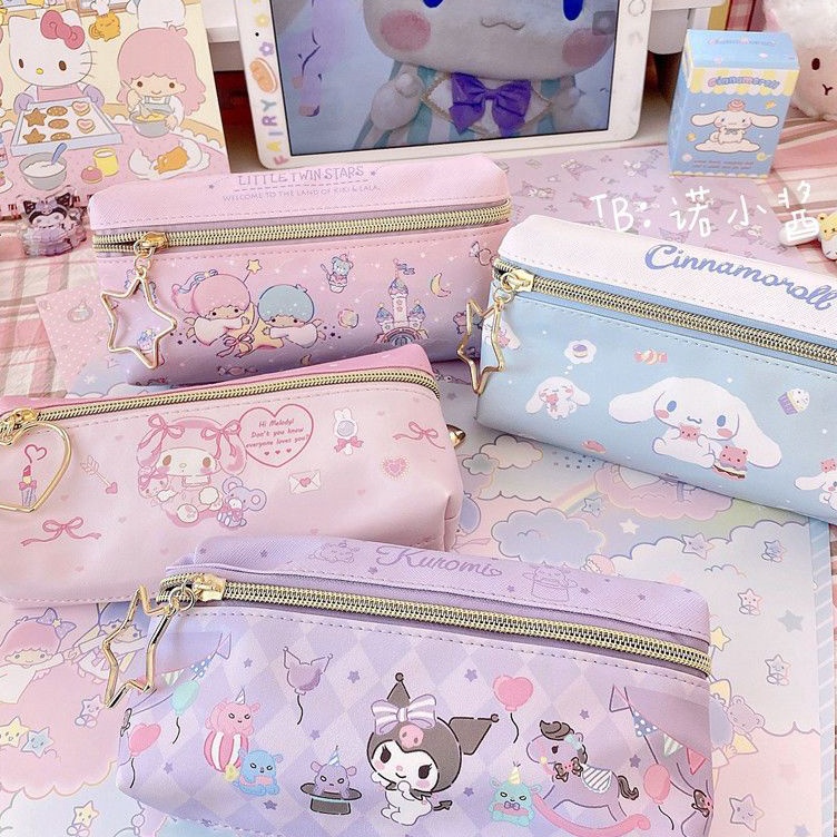 

tempat pensil terbaru 2 sisi kotak pensil sanrio terbaru pencil case cinnamoroll kueomi melody 2 sekat KODE D6M4