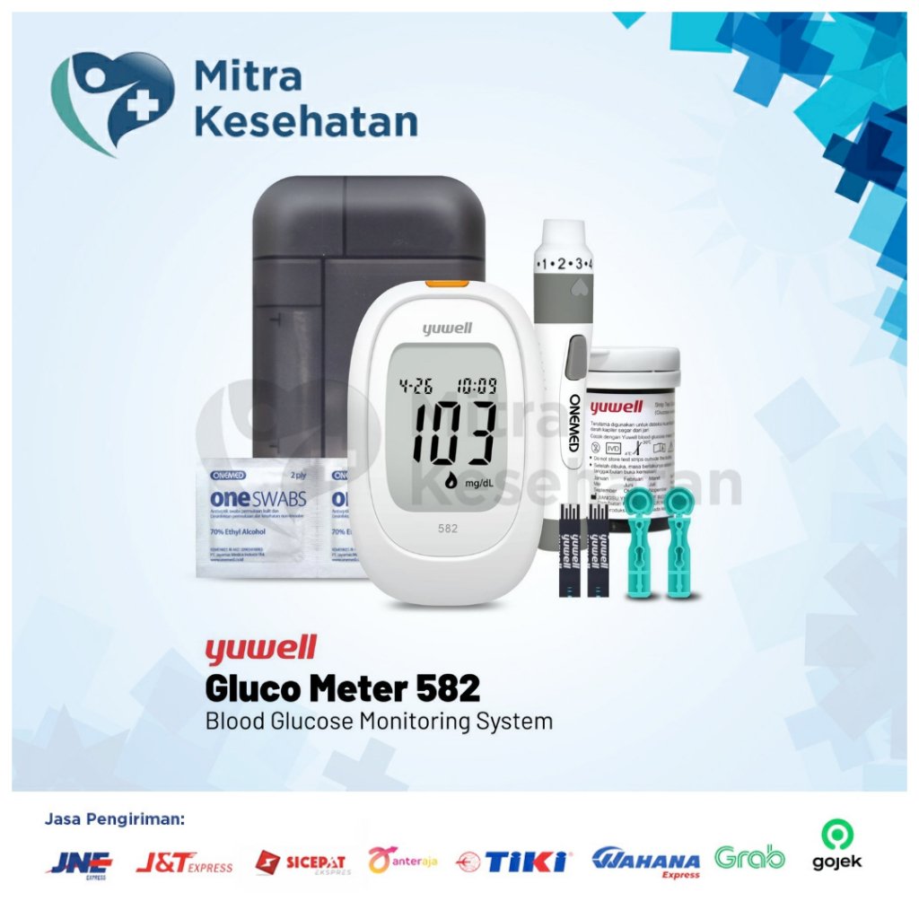 YUWELL Blood Glucose Meter 582 SET - Alat Cek Gula Darah 1 Set