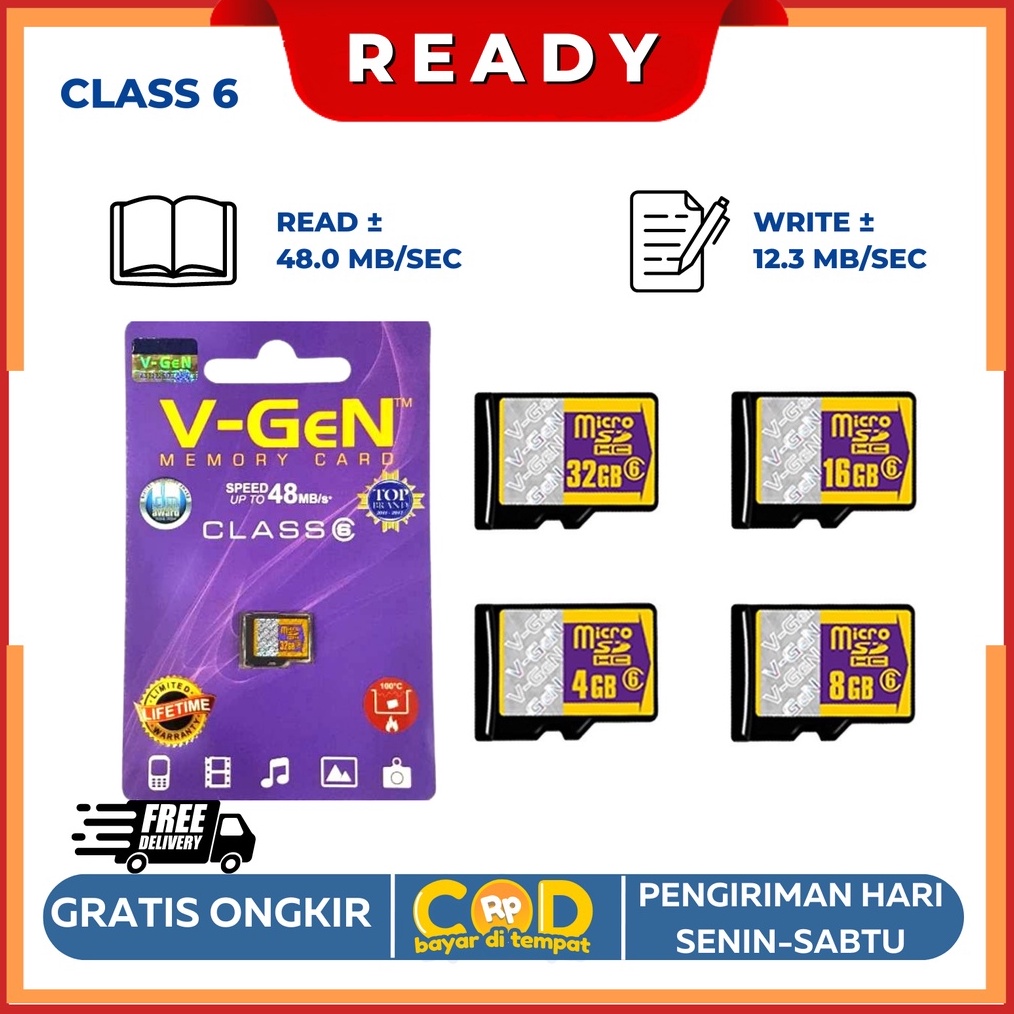 KODE G6C MEMORY VGEN 4GB8GB16GB32GB GARANSI RESMI Class 6 ORIGINAL 1 VGEN