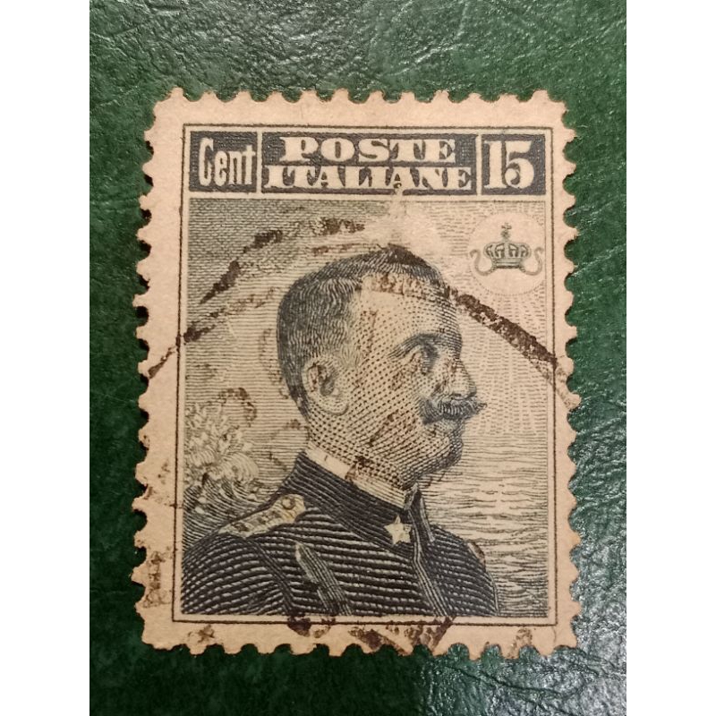 

Prangko Italia 15 cent King Victor Emmanuel III tahun 1911 USED