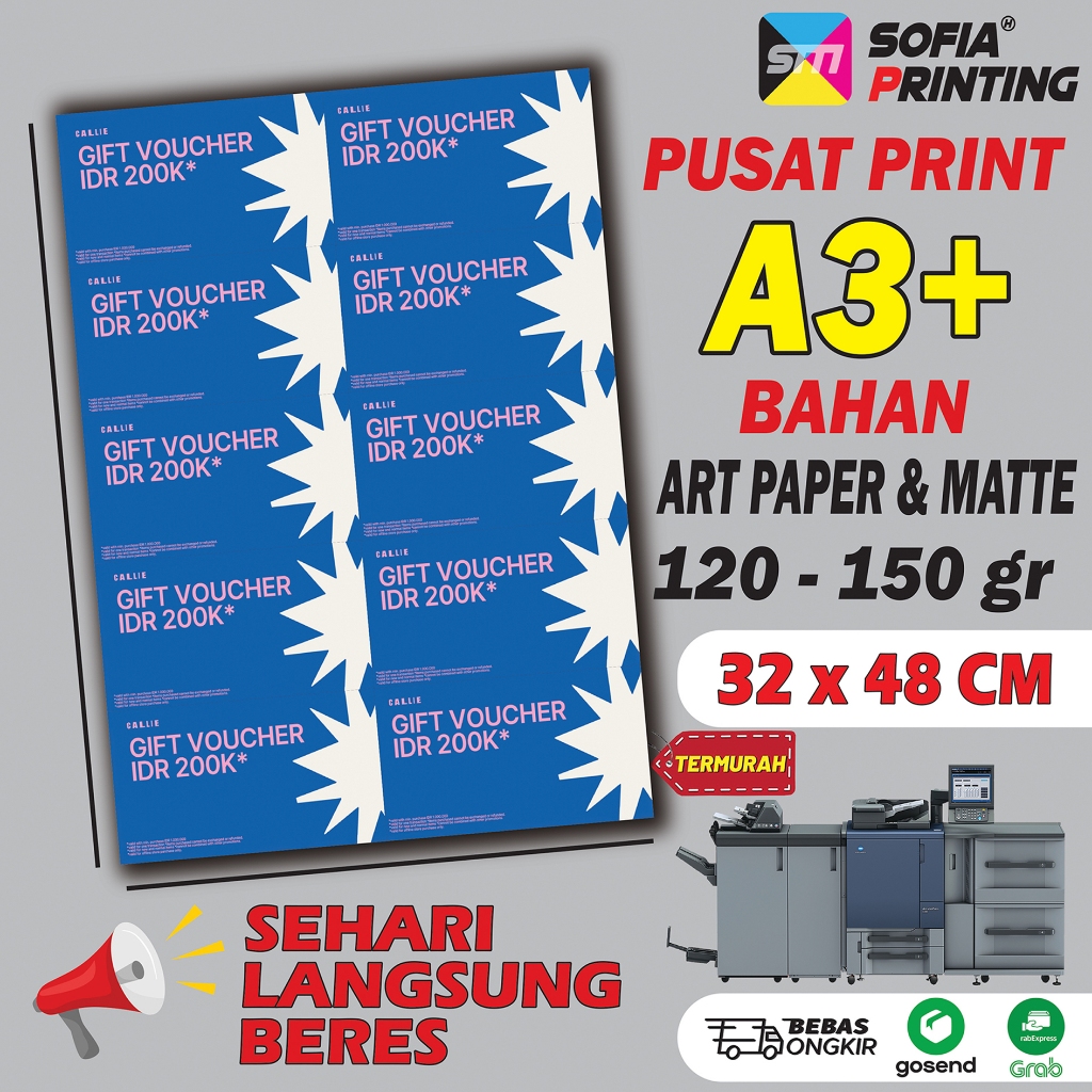 

Cetak Print Digital A3+ Murah | Art Paper & Matte Paper A3+ | 1 Sisi / 2 Sisi