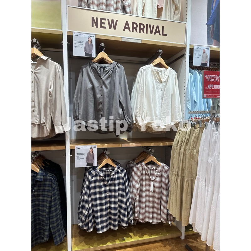 WOMEN Kemeja Flannel Lembut Skipper UNIQLO