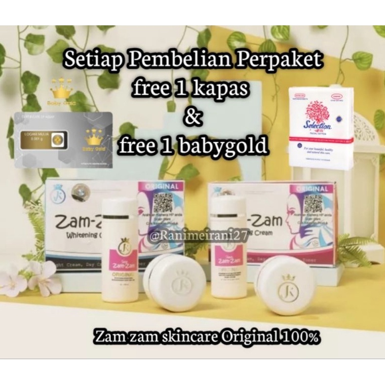 KODE V53Z Dijamin 1 ORI  Cream Zamzam Kemasan Terbaru  Free Emas MiniKapas Pilih Varian Pakai Bonus