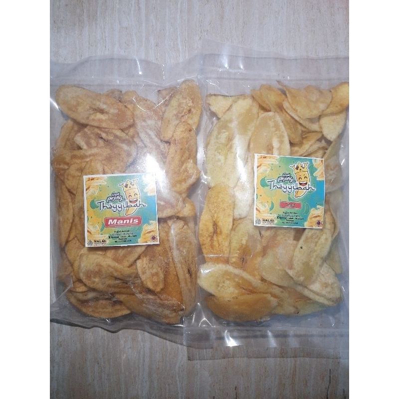 

kripik pisang toyyibah/kripik pisang manis dan gurih kemasan sedang