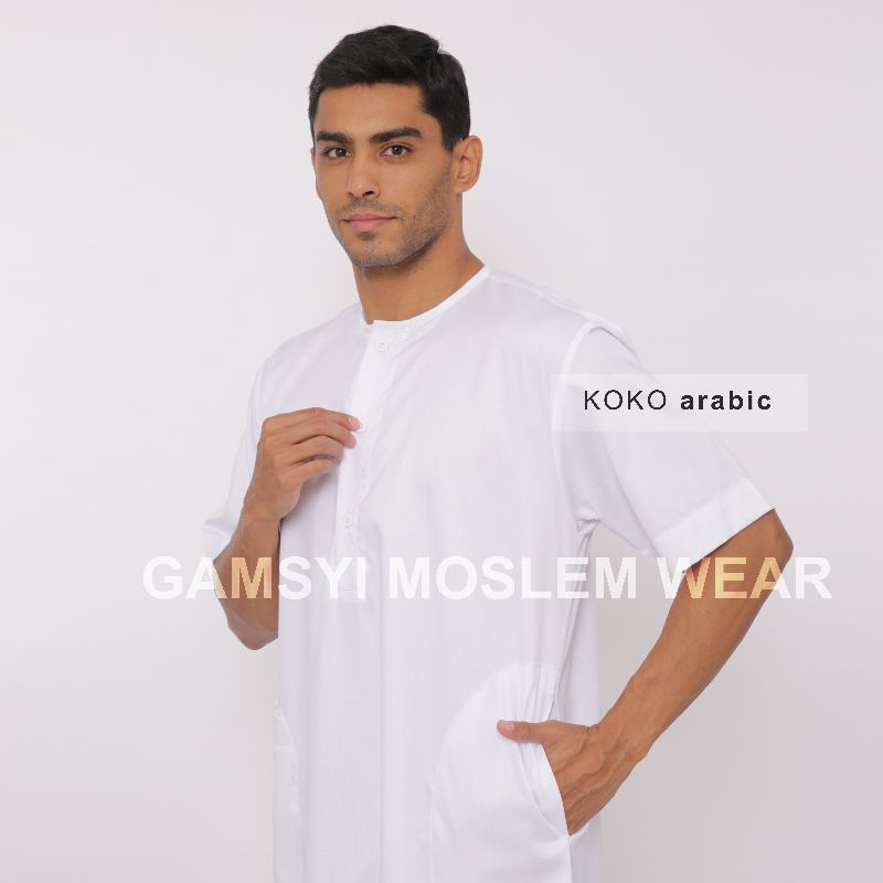 BAJU KOKO POLOS LENGAN PENDEK/KOKO DEWASA/KOKO GAMSYI