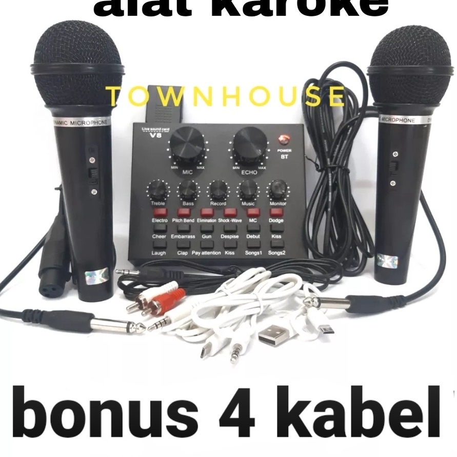 berkualitas Sound Card V8 Mixer Bluetooth PAKET LENGKAP Microphone  SOUNDCARD V8 REKAMAN  LIVE STREA