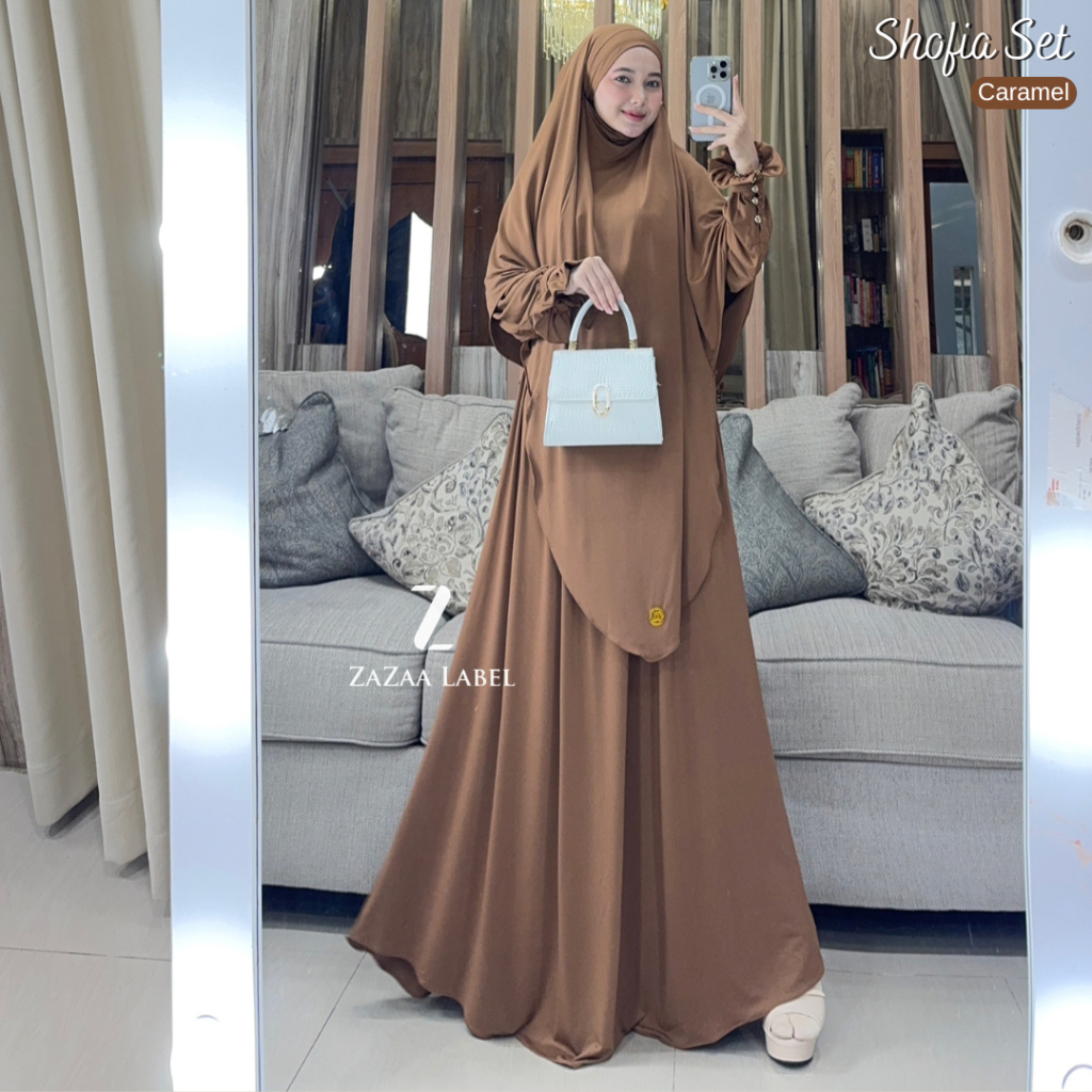 Zazaa Label - Shofia Jersey Set Hijab dan Niqab Muslimah Polos Busui Wanita