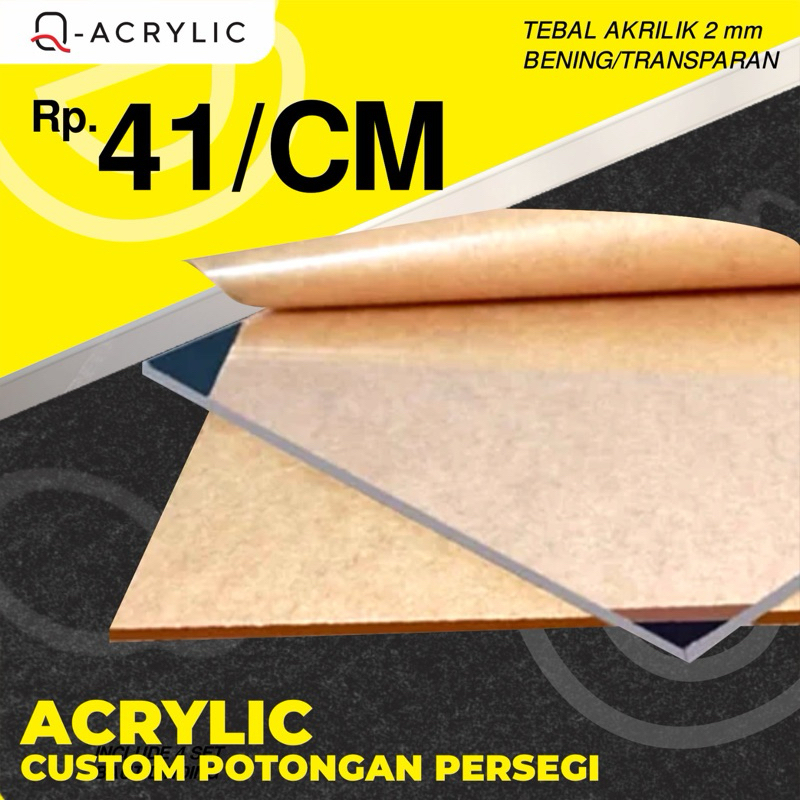 

Custom Potongan Akrilik 2 MM TERMURAH - Bentuk Persegi / Akrilik Lembaran 2MM