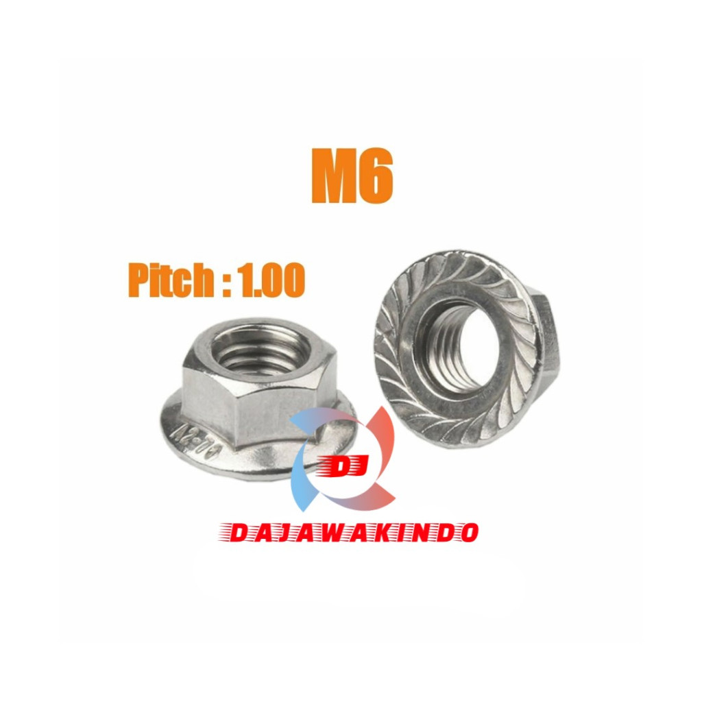 Mur Flange M6 / Mur Flange Stainless M6 / SUS 304 Flange Nut