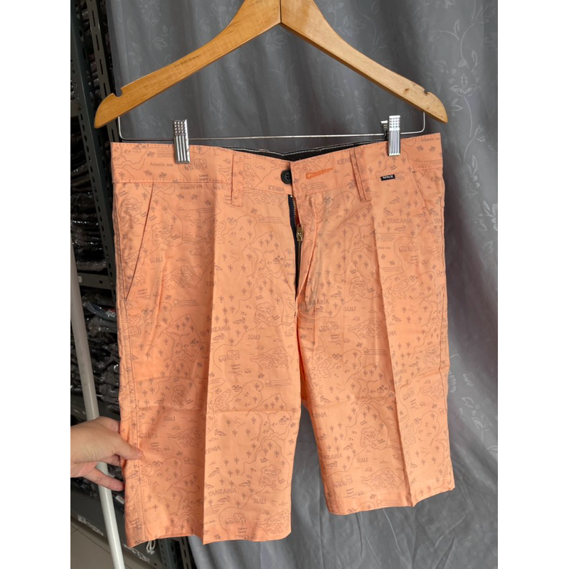 [SALE CUCI GUDANG] Celana Pendek Chino Motif Orange Earth Short Pants Oren Oranye Pria Cowok Gajah A