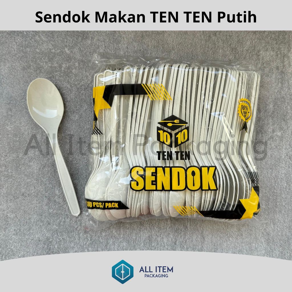 Sendok Makan TEN TEN Putih / Sendok Makan Plastik Kuat @100 Pcs