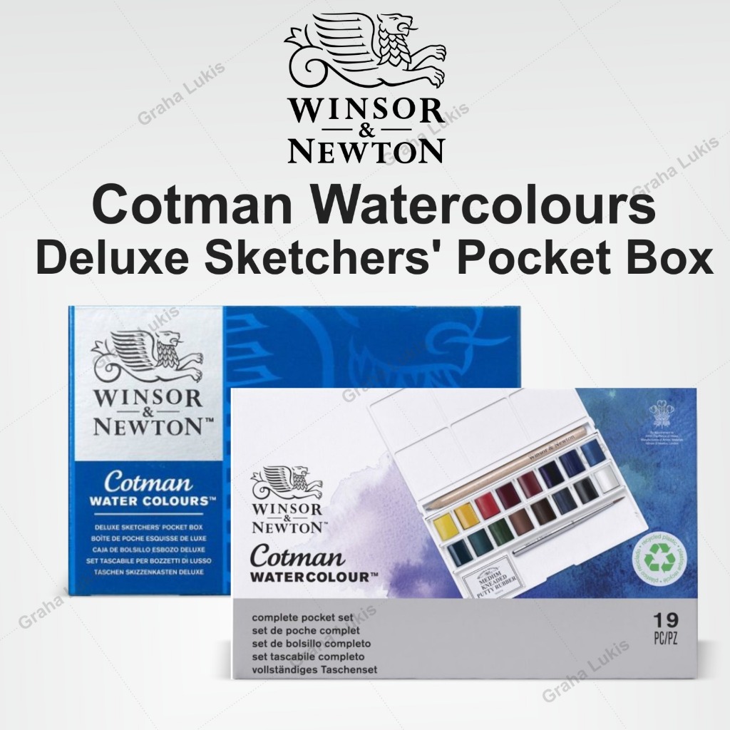 

Winsor & Newton Cotman Watercolours - Deluxe Sketchers Pocket Box Half Pan 19PC