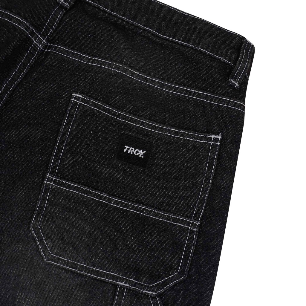 Troy Company Carpenter Pants Jeans Celana Panjang Denim Washed Black CJ 131