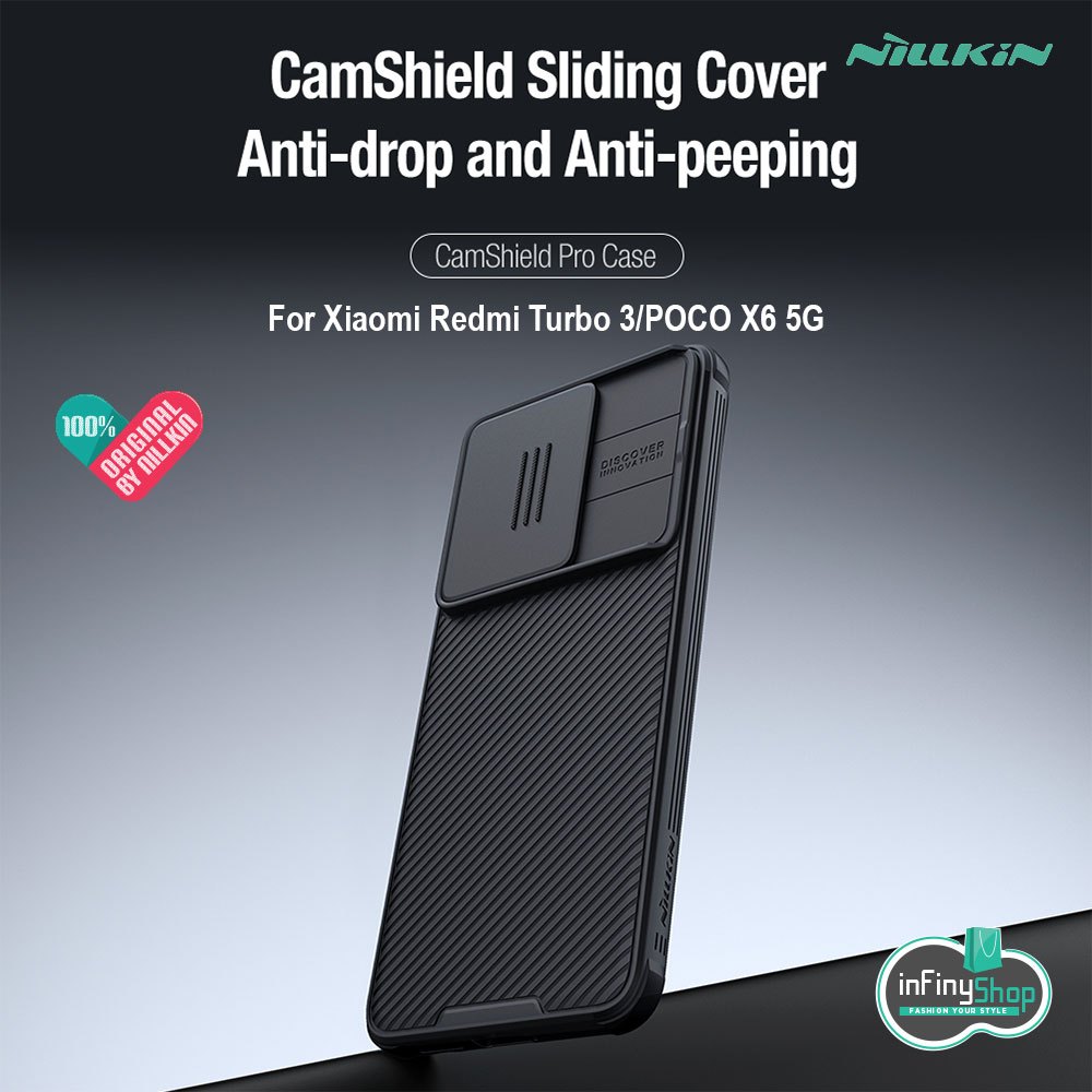 CASING NILLKIN XIAOMI REDMI TURBO 3/POCO F6 (SERTA PELINDUNG KAMERA)-NILLKIN CAMSHIELD PRO CASE