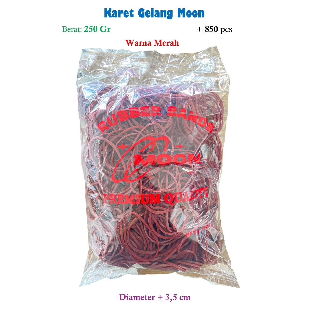 

Karet Gelang Moon Merah 250 gr (+/- 850 pcs) Diameter 3,5 cm / Murah dan Berkualiatas Premium