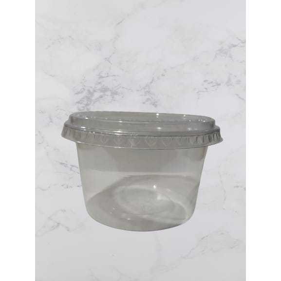 HIGH QUALITY Cup es kepal milo pudding es buah ukuran 450ml / Food Container embos love  bulat rata 