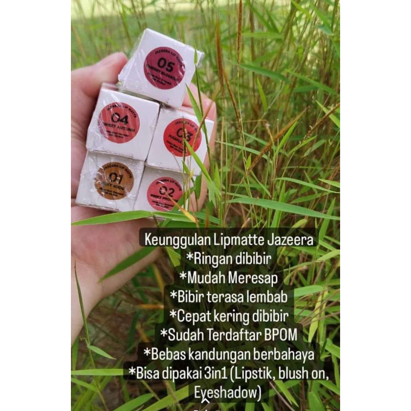 Jazeera Exclusive Lip Matte Lipstik Matte Finish Lip Cream Matte Tahan Lama