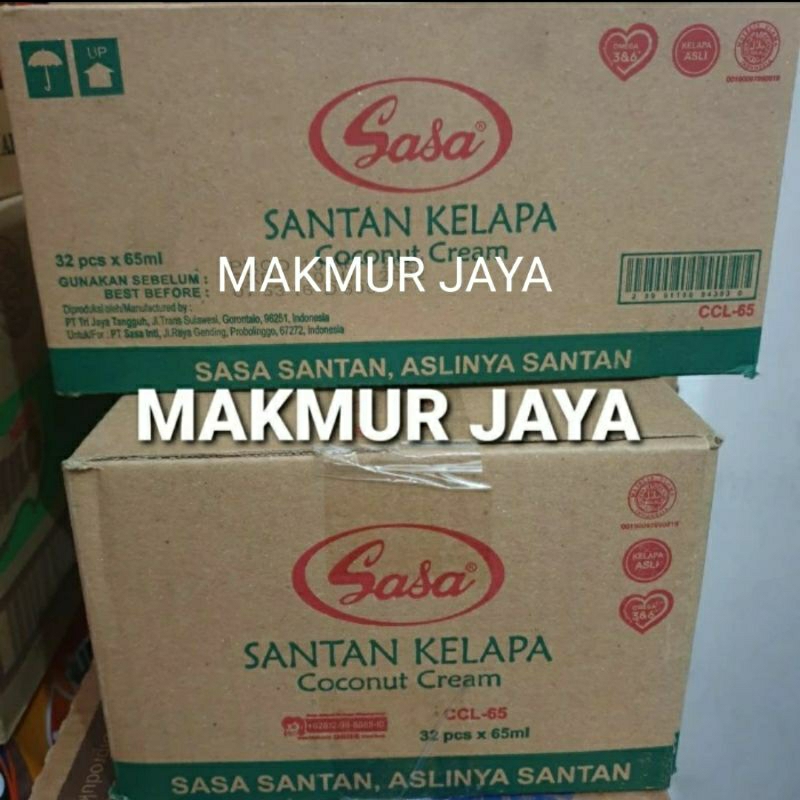 

SASA Santan Kelapa Cair Asli 65 ml (1 Dos Isi 32 Pcs)