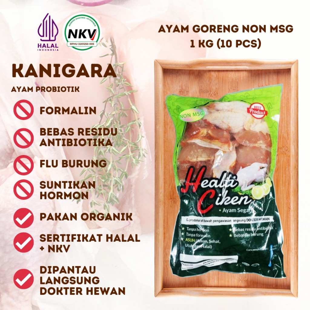 

HEALTI CIKEN AYAM GORENG MARINASI NON MSG HALAL HEALTHY CHICKEN 0,9-1K