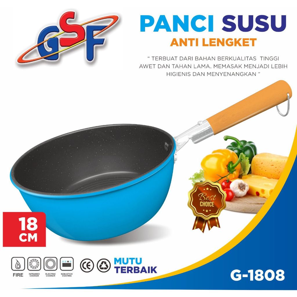 PANCI SUSU 16CM GSF G 1608 / 18CM G 1808 PANCI ENAMEL ANTI LENGKET / PANCI REBUS MASAK AIR / PANCI M