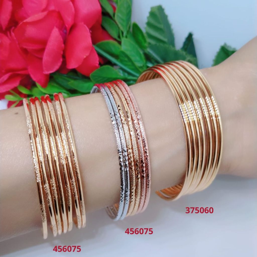 Gelang Kroncong Jumbo Set isi 7 Perhiasan Aksesoris Lapis Emas Titanium Tembaga Xuping Terlaris Term