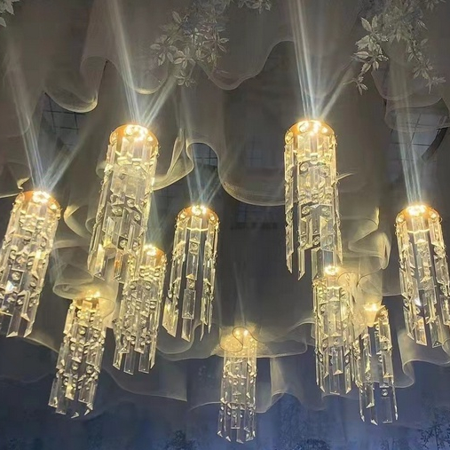 WM 1SET LAMPU RUMBAI JELLY FISH GANTUNG ISI 10 KRISTAL (SUDAH TERMASUK LAMPU) - UNTUK HIASAN DEKORAS