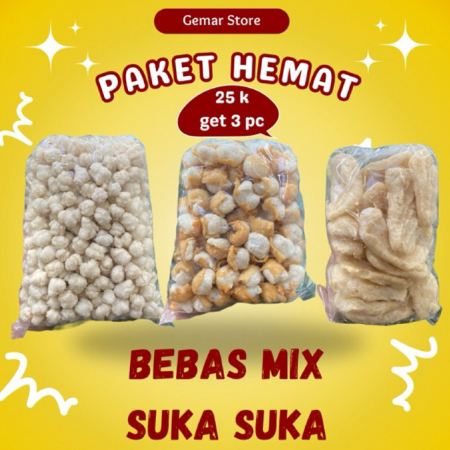 

PAKET HEMAT MURAH Cuanki Lidah Pilus Cikur Siomay Mini/ Topping Seblak Instan