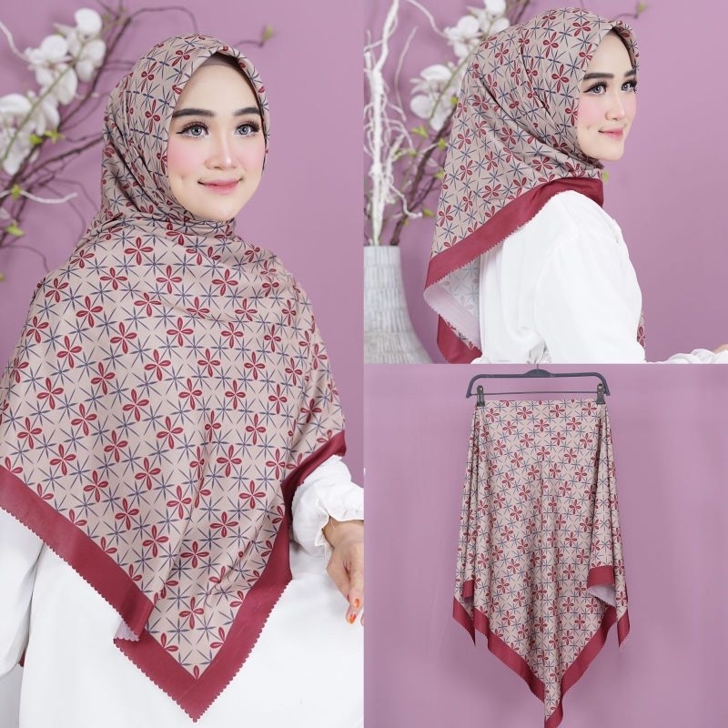 Hijab Voal Segi Empat Laser Cut Motif Turky Terbaru 2023 - Jilbab Viral Turki Terlaris Kekinian - Ke