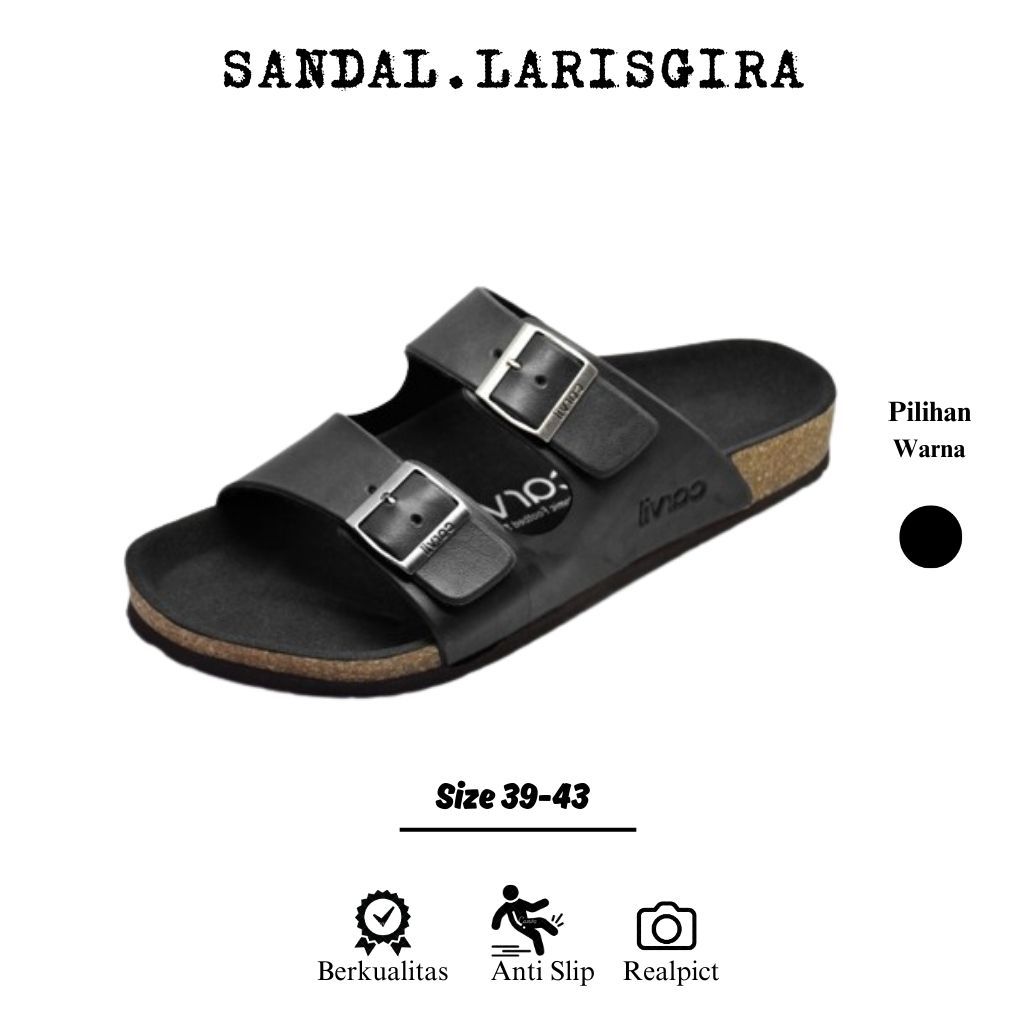(PROMO) Sandal Carvil Slop ban 2>carvil puyuh Casual Pria Sandal Jepit Pria>Sandal Asli Kulit>Sandal
