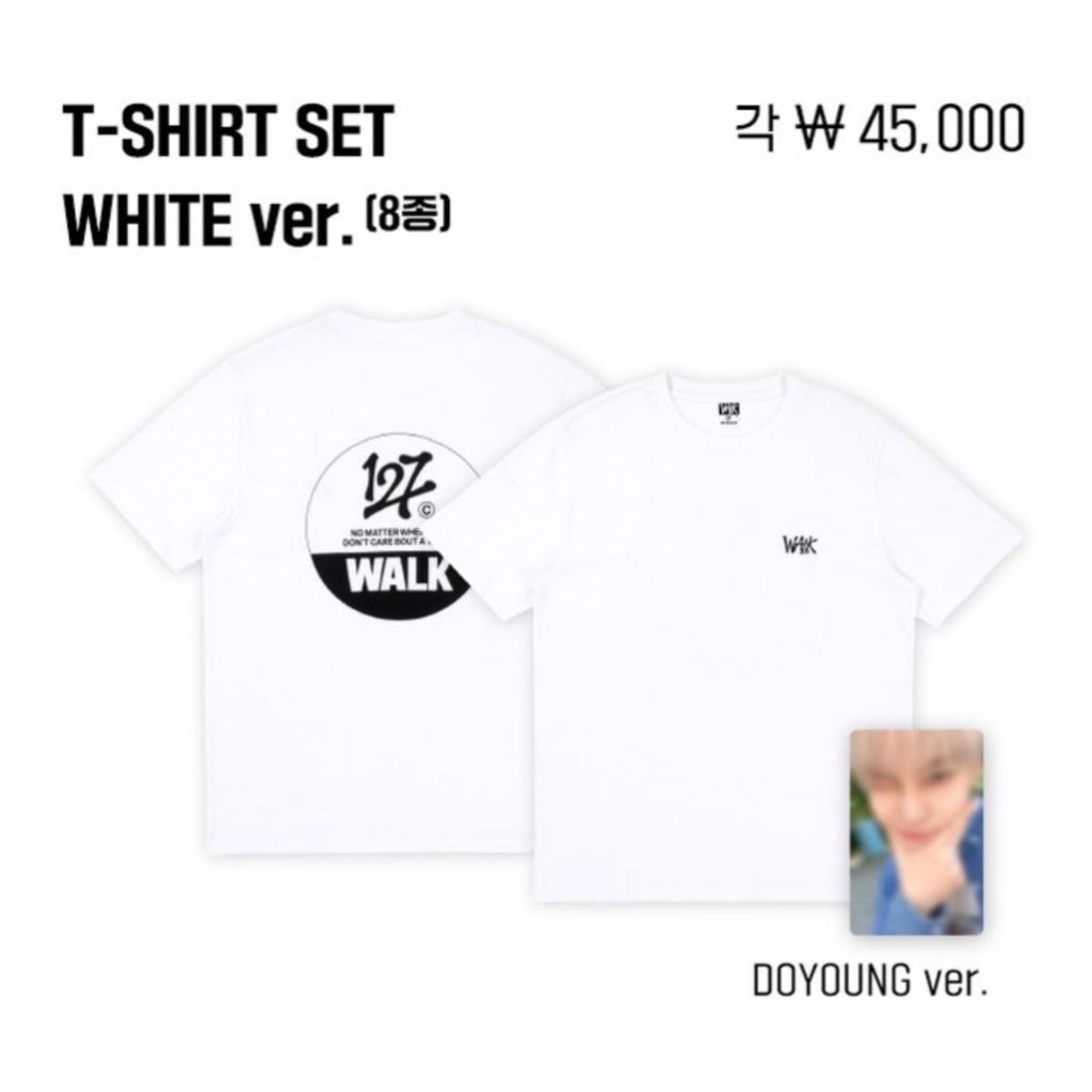 (T-Shirt Set (Black/White) NCT 127 - WALK : ON THE BEAT OFFICIAL MD (ONLINE) TAEIL / JOHNNY / YUTA /