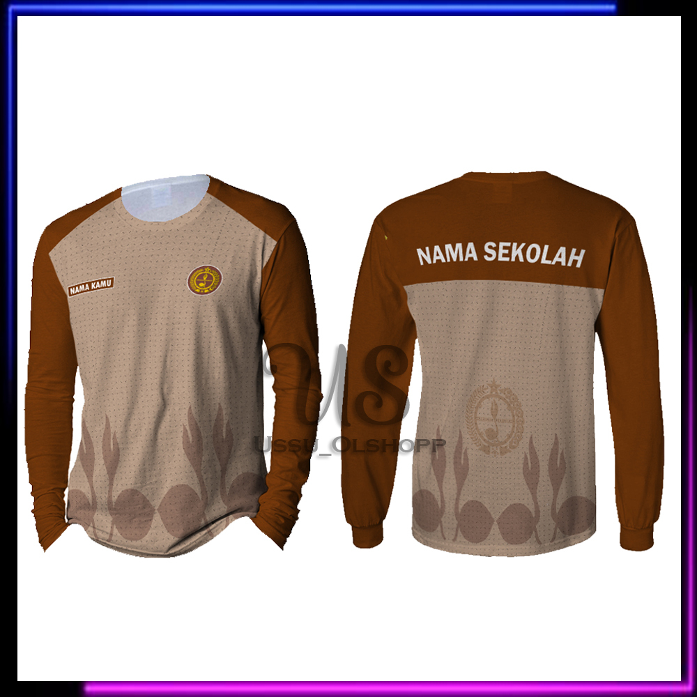 Baju Pramuka | Baju Pramuka Lengan Panjang | Kaos Baju Jersey Pria Pramuka Pembina Fullprint