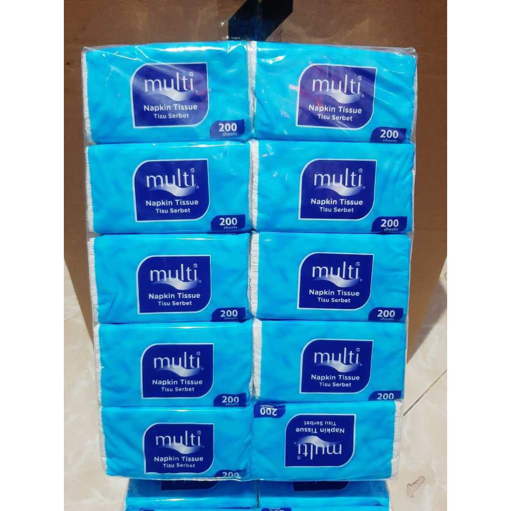 (1 Banded Isi 10) Multi Napkin POP UP Tissue 200 Sheets Tisu Kotak 1plastik dapat 10pcs