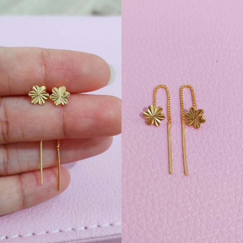 Anting Jarum Kembang Perak 925 Asli