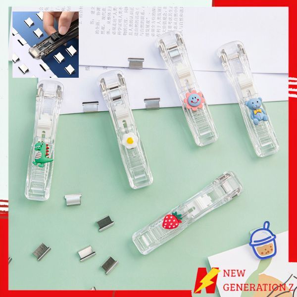 

NGZ Kliper Penjepit Kertas Stapler Dorong Paper Clips Poratble Stainless Steel Staples Otomatis