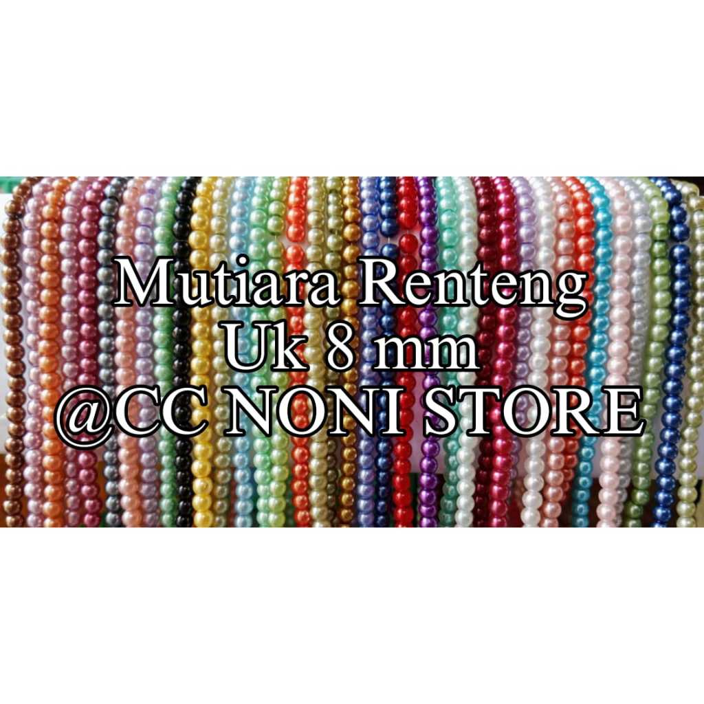 mutiara berat sintetis manik mote lubang tembus renteng mutiara ukuran 8 mm