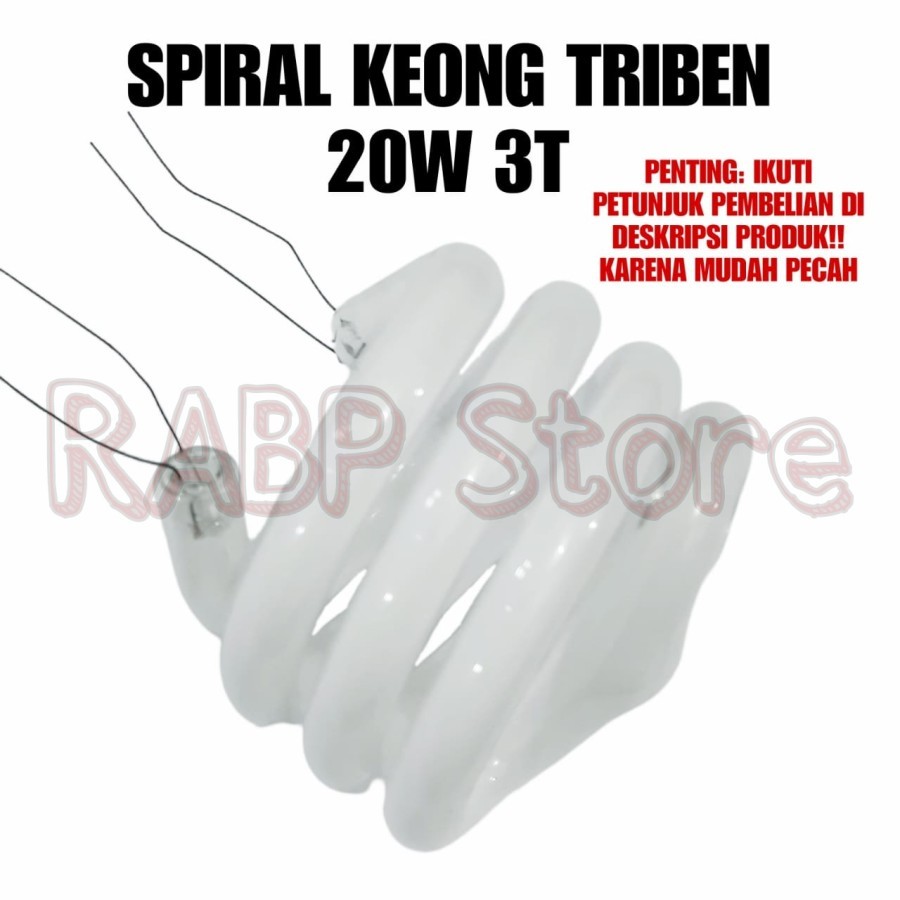 KACA LAMPU SPIRAL KEONG TRIBEN 20W 3T