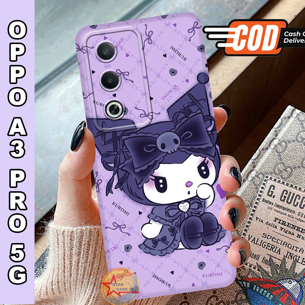 S31-Case Oppo A3 Pro 5G Terbaru 2024-Silikon Oppo A3 Pro 5G-bahan karet lentur -motif kuromi