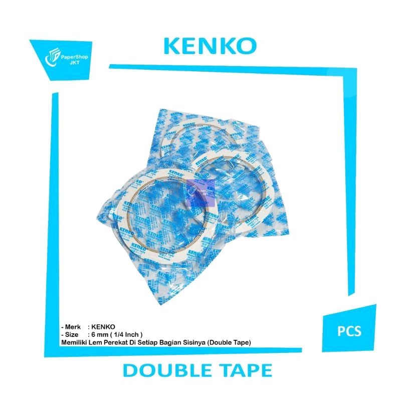 

Double Tape 6mm 1/4 inch - Roll / Pcs Double Tape KENKO