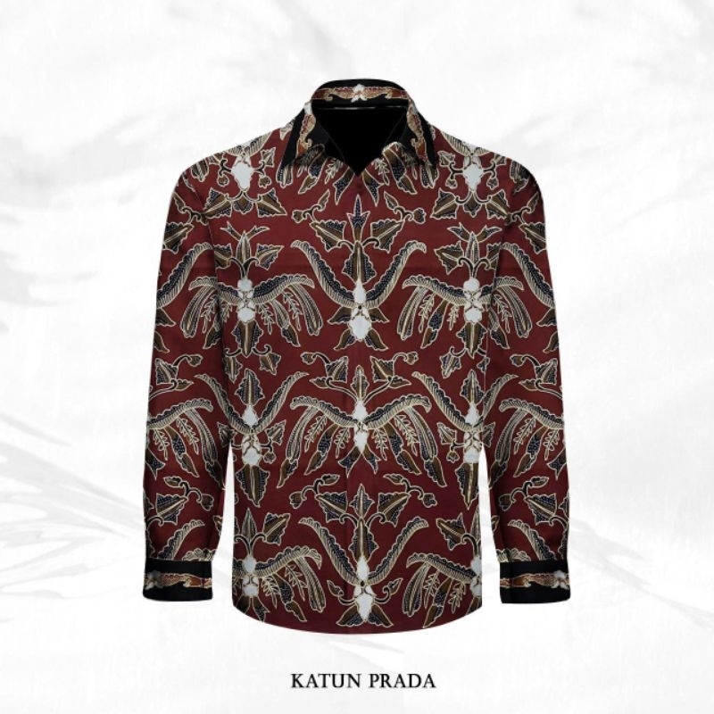 kain batik katun prada,batik tulis asli pekalongan,pola kemeja pria,original,mewah,elegan,eksklusif,