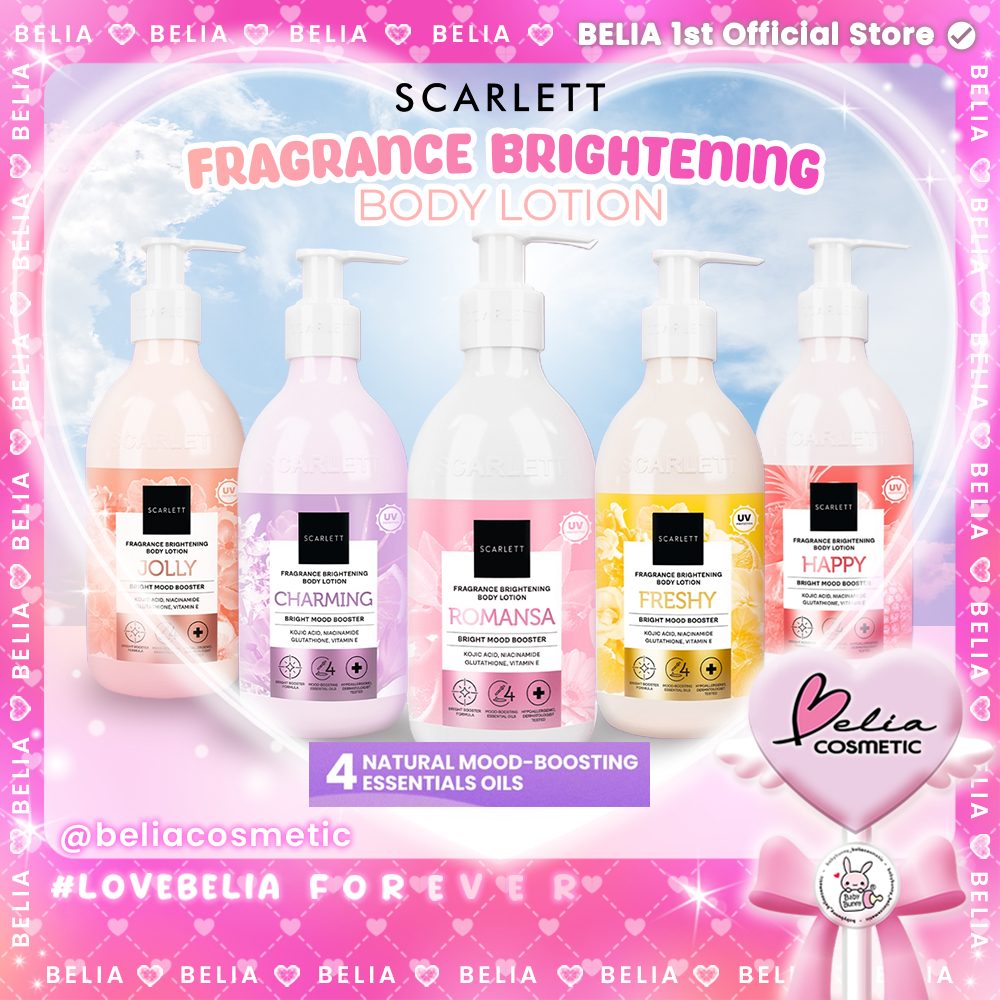 ❤ BELIA ❤ SCARLETT Whitening New Fragrance Brightening Body Lotion Bright Mood Booster | 4 Natural M