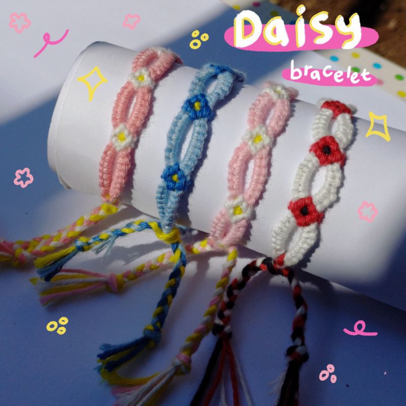 Daisy Bracelet | Gelang Bunga Anyaman Rajut Handmade | Friendship Bracelet