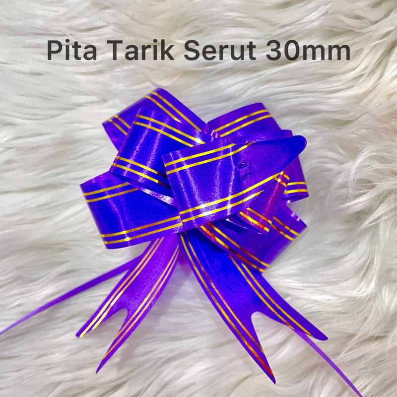 

[Per Pcs] TALI PITA TARIK SERUT 30MM PITA TALI KADO SERUT LIS MAS
