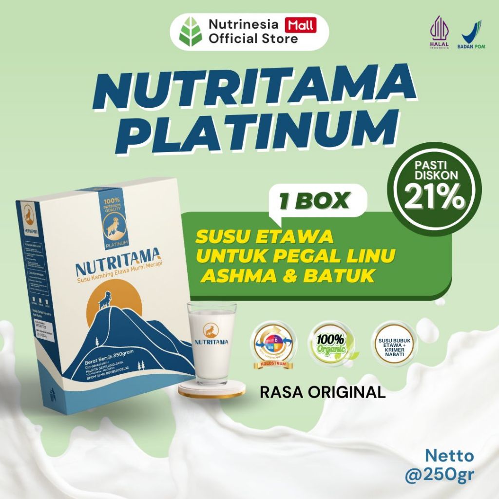 

Susu Etawa Nutritama Untuk Kesehatan Tubuh Susu Kambing Etawa 250gr - Rasa Original